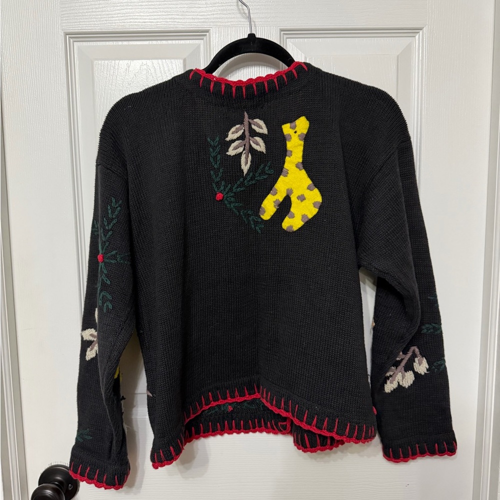 VINTAGE Jodi Blake one of a‎ kind felt animal cardigan sweater size small - Picture 6 of 7